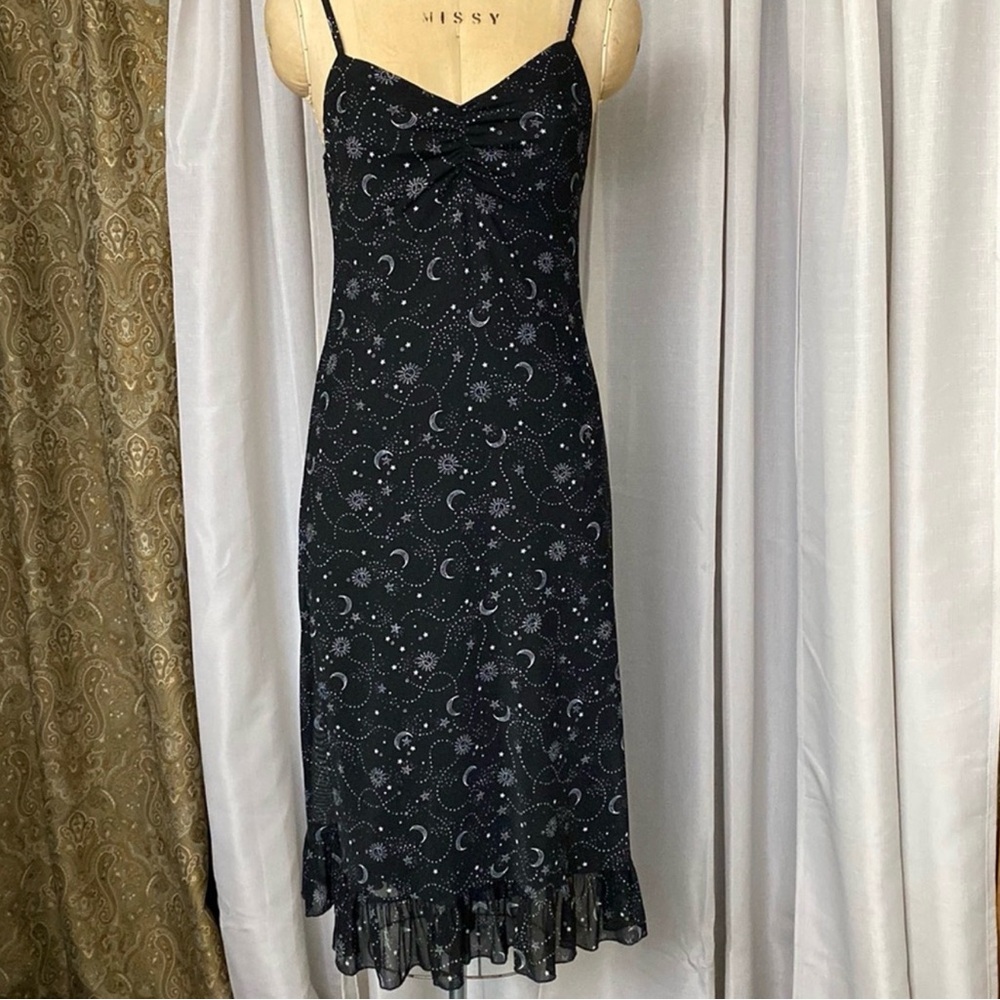 Black Starry Midi Dress